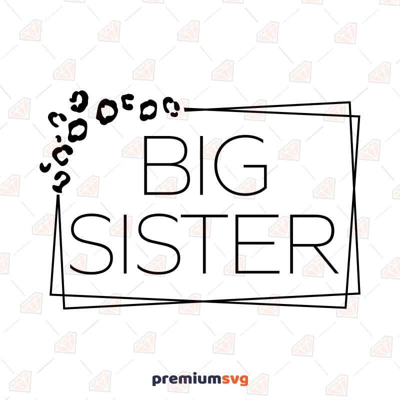 Leopard Big Sister SVG, Frame SVG Vector  Svg