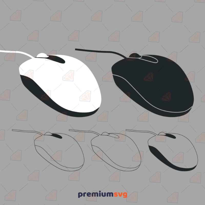 Black and White Computer Mouse SVG Bundle Clipart Illustrations Svg