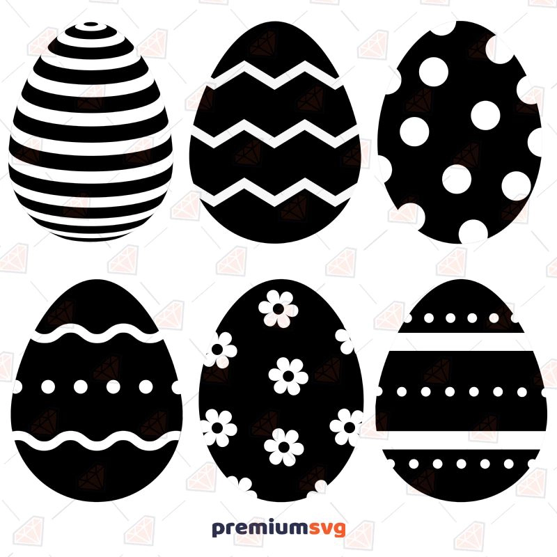 Black and White Easter Eggs SVG Easter Day SVG Svg