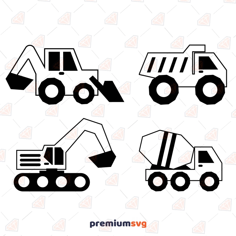 Construction Trucks SVG Bundle, Construction Vehicles SVG Clipart  Svg