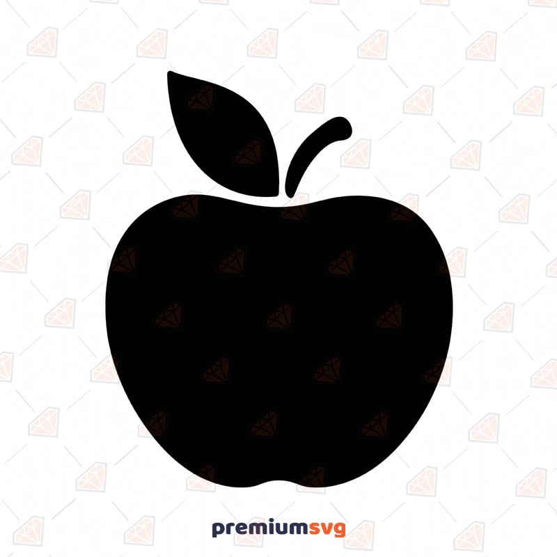 Black Apple SVG, Clipart Apple SVG Instant Download Fruits and Vegetables SVG Svg