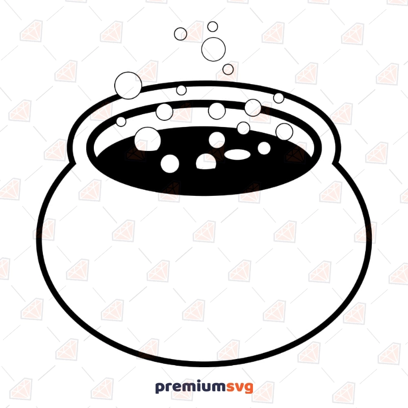 Black Basic Cauldron SVG, Halloween Cauldron SVG Halloween SVG Svg