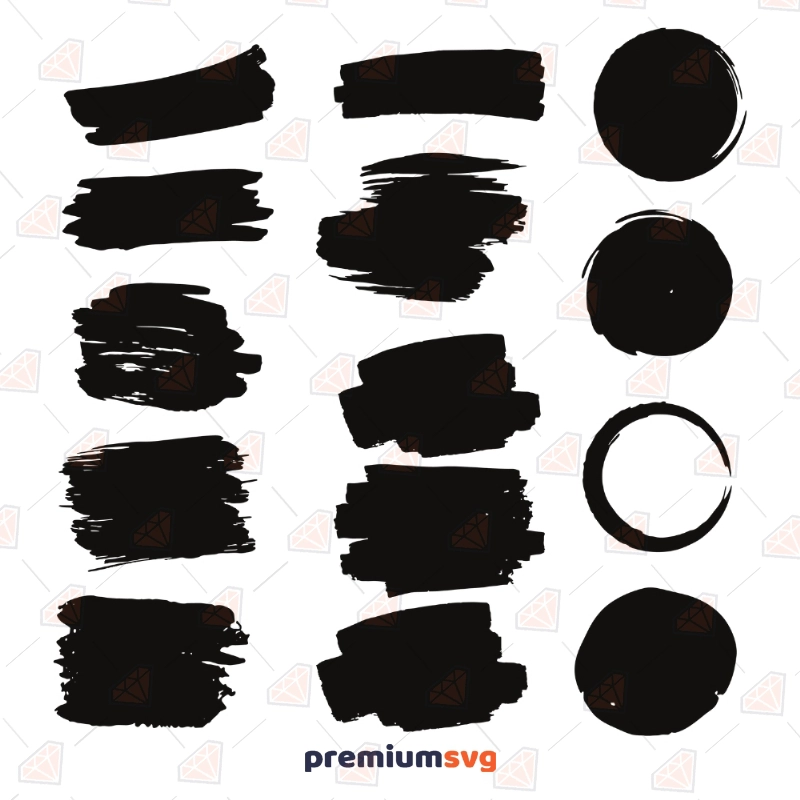 Black Brush Strokes SVG | Paint Strokes SVG Cut Files Objects and Shapes Svg