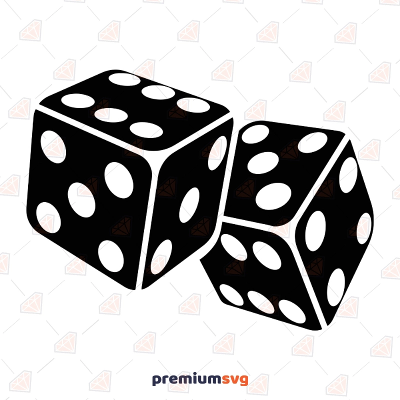 Black Dices SVG Vector Files, Dice Clipart Files Instant Download Vector Illustration Svg