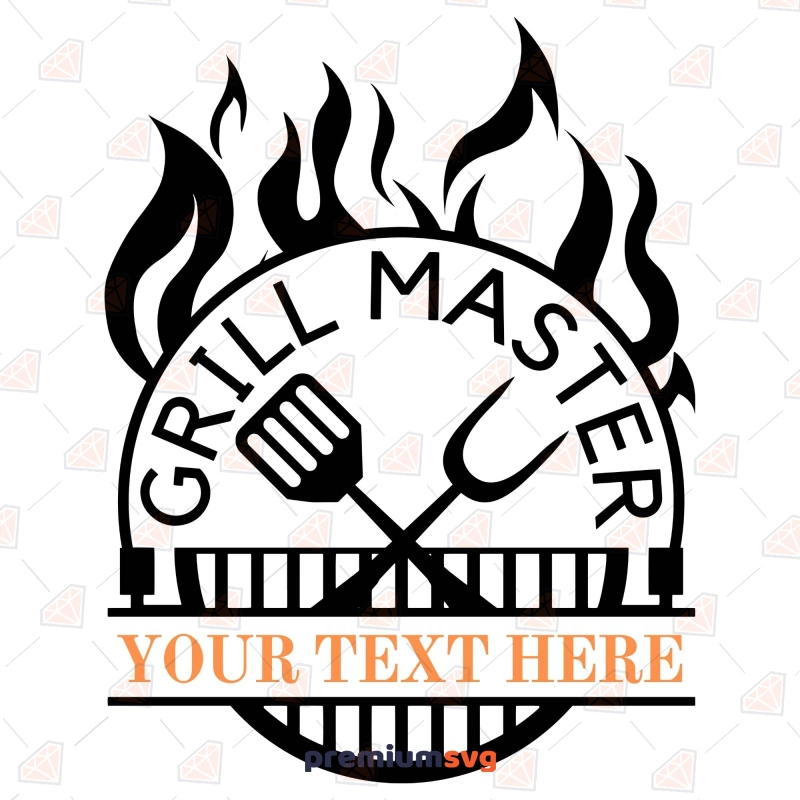 Black Grill Master Monogram SVG Father's Day SVG Svg