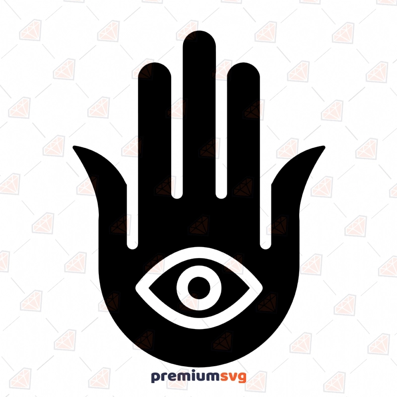 Black Hamsa Hand SVG Cut Files, Hamsa Hand Vector Instant Download Drawings Svg