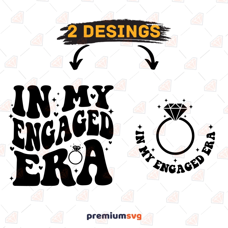 In My Engaged Era SVG File, Wavy Engagement SVG Cricut Wedding SVG Svg