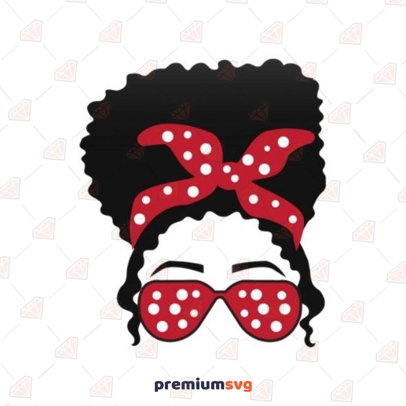 Black Afro Girl Bun SVG Cut File, Black Girl Messy Bun SVG Black Lives Matter Svg