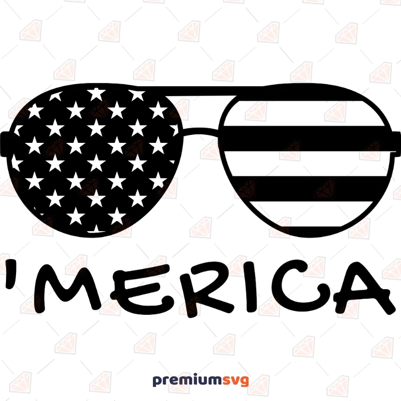 Black Merica Sunglasses SVG Cut File | 4th Of July Sunglasses SVG 4th Of July SVG Svg