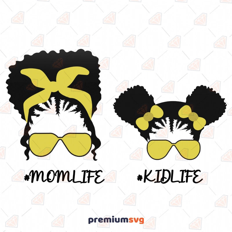 Black Mom Life Kid Life SVG Cut File Men, Women and Children Svg