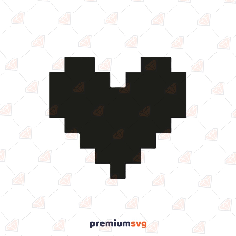 Black Pixel Heart SVG Cut File Symbols Svg