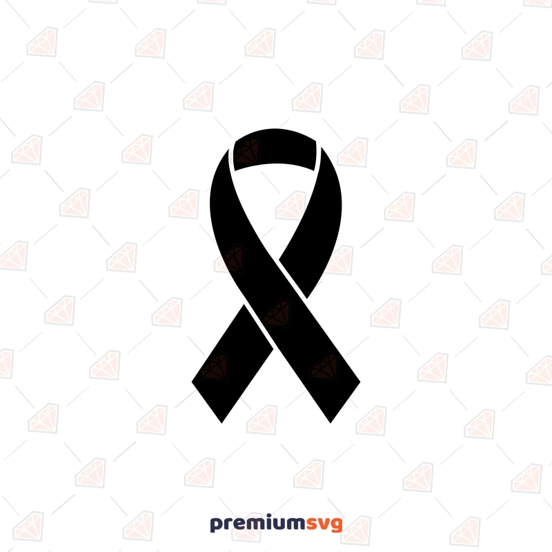 Black Ribbon SVG Clipart Files, Ribbon Cancer Awareness SVG Instant Download Cancer Day SVG Svg