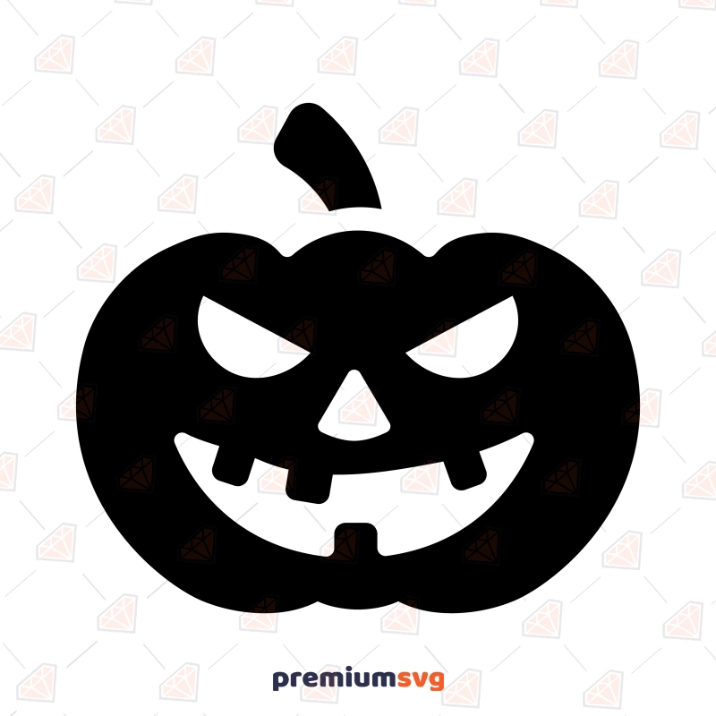 Black Scary Halloween Pumpkin SVG, Pumpkin Clipart File Pumpkin SVG Svg