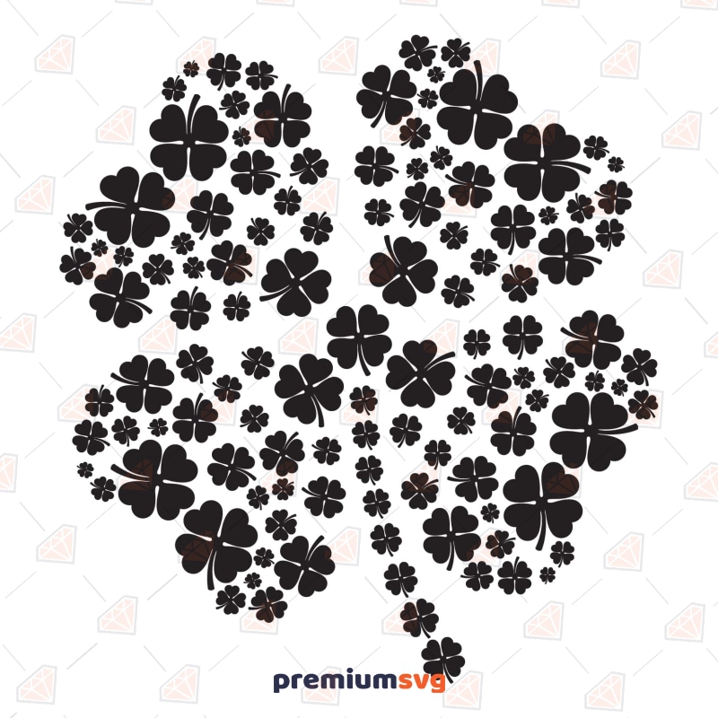 Black Shamrock Made From Shamrocks SVG, Mandala SVG St Patrick's Day SVG Svg