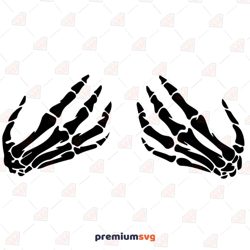Black Skeleton Hands SVG, Skeleton Hands Boobs SVG Instant Download Halloween SVG Svg