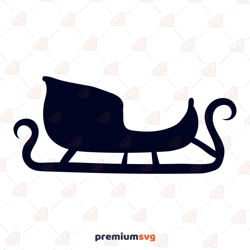 Black Sleigh Clipart SVG Cut File, Reindeer Silhouette SVG Instant Download Christmas SVG Svg