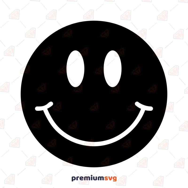 Black Smiley Face Emoji SVG, Basic Smile Clipart SVG Instant Download Vector Illustration Svg