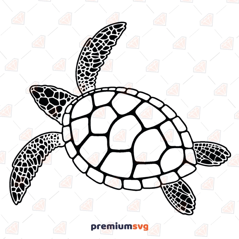 Turtle SVG Vector File, Sea Turtle SVG Instant Download Sea Life and Creatures SVG Svg