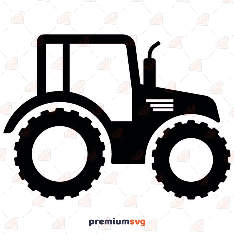 Black Tractor SVG Cut and Clipart Files Transportation Svg