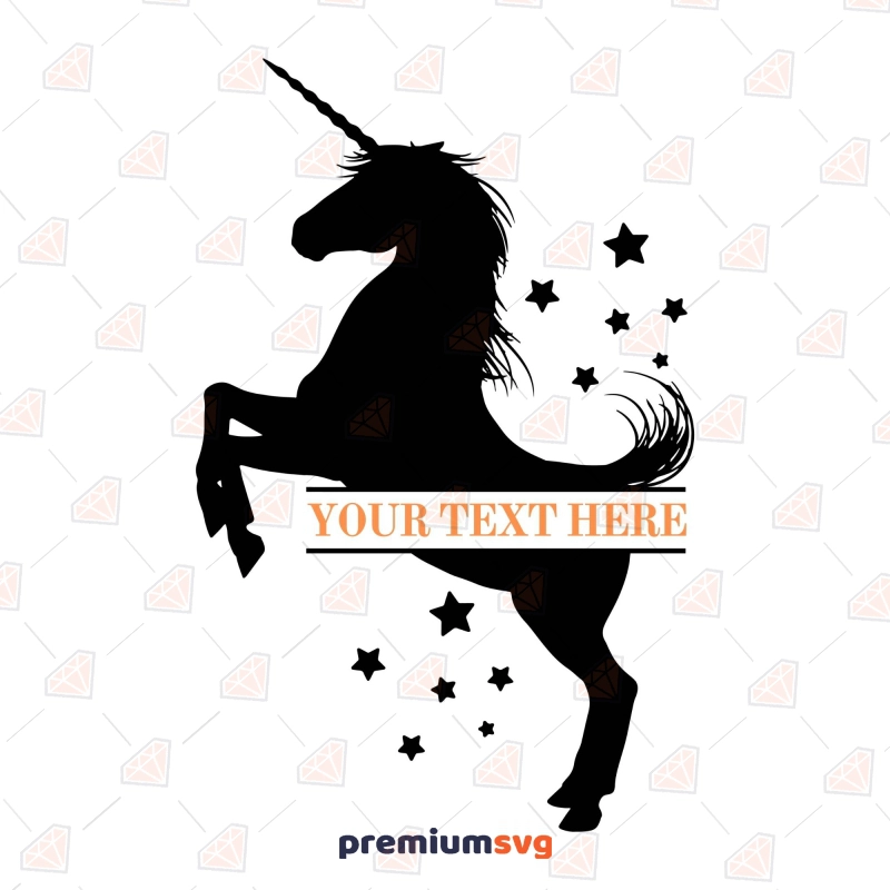 Black Unicorn Monogram SVG, Unicorn Monogram Instant Download Drawings Svg