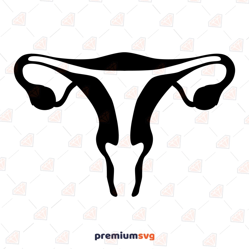 Black Uterus SVG, Uterus Clipart Vector Files Instant Download Anatomy (Skeleton And Skull) Svg