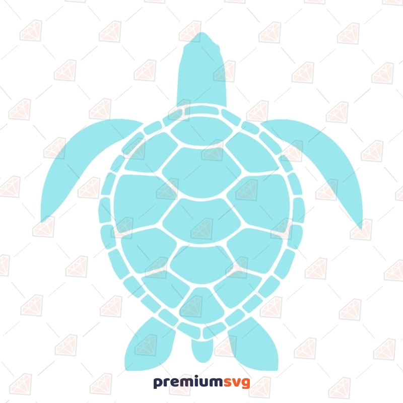 Blue Sea Turtle SVG Cut File, Sea Turtle Vector Instant Download Sea Life and Creatures SVG Svg