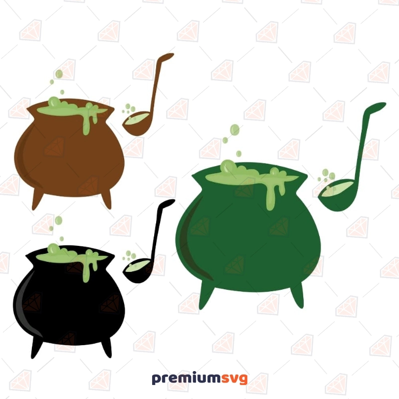 Boiling Cauldron with Spoon SVG Bundle, Halloween Pot SVG Halloween SVG Svg