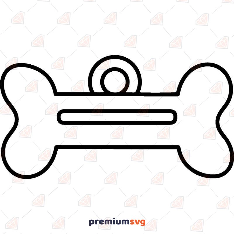 Bone Dog Tag SVG, Bone Tag Vector Instant Download Dog SVG Svg