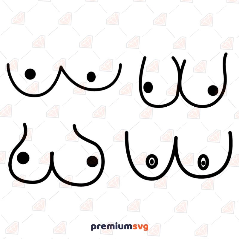 Boobs Clipart Bundle SVG, Vector Files Men, Women and Children Svg