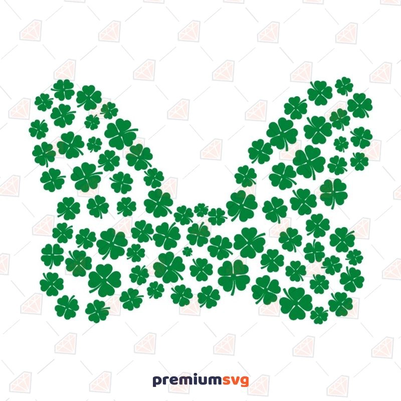 Bow Made of Shamrocks SVG Cut File, Patrick's Day SVG St Patrick's Day SVG Svg