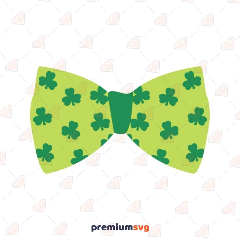 Bow Shamrock SVG Cut File, Irish SVG Vector Files St Patrick's Day SVG Svg