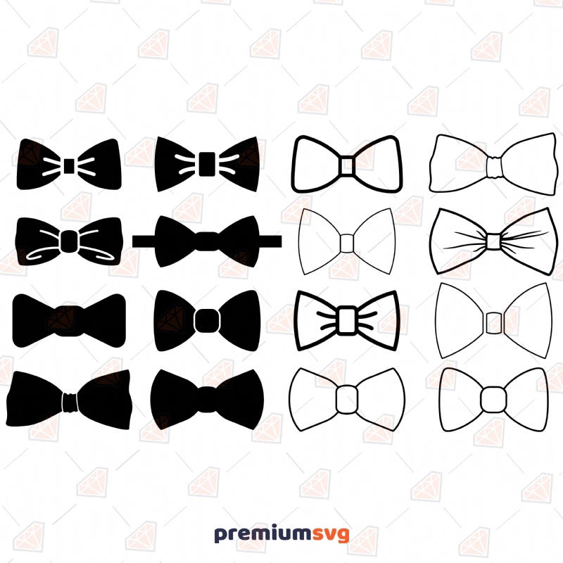 Bow Bundle SVG Design, Bow Clipart File Digital Download Vector Illustration Svg