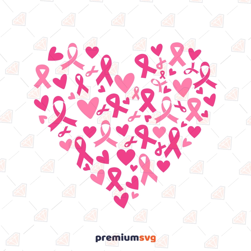 Breast Cancer Heart SVG, Cancer Awareness Heart SVG Cancer Day SVG Svg