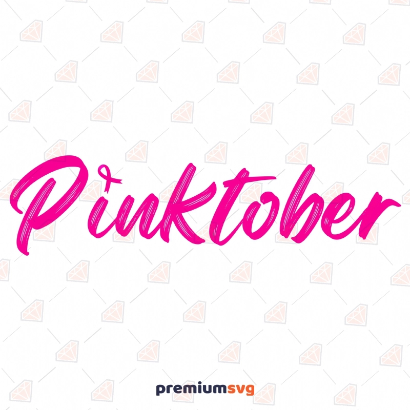 Brush Pinktober SVG Cut File Cancer Day SVG Svg