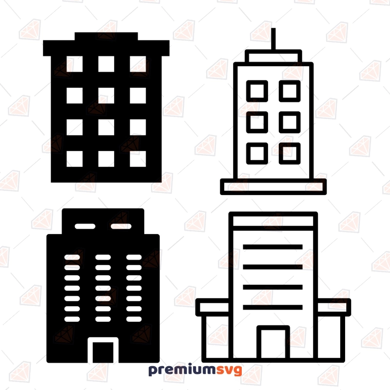 Building Office Bundle SVG Cut File Building And Landmarks Svg