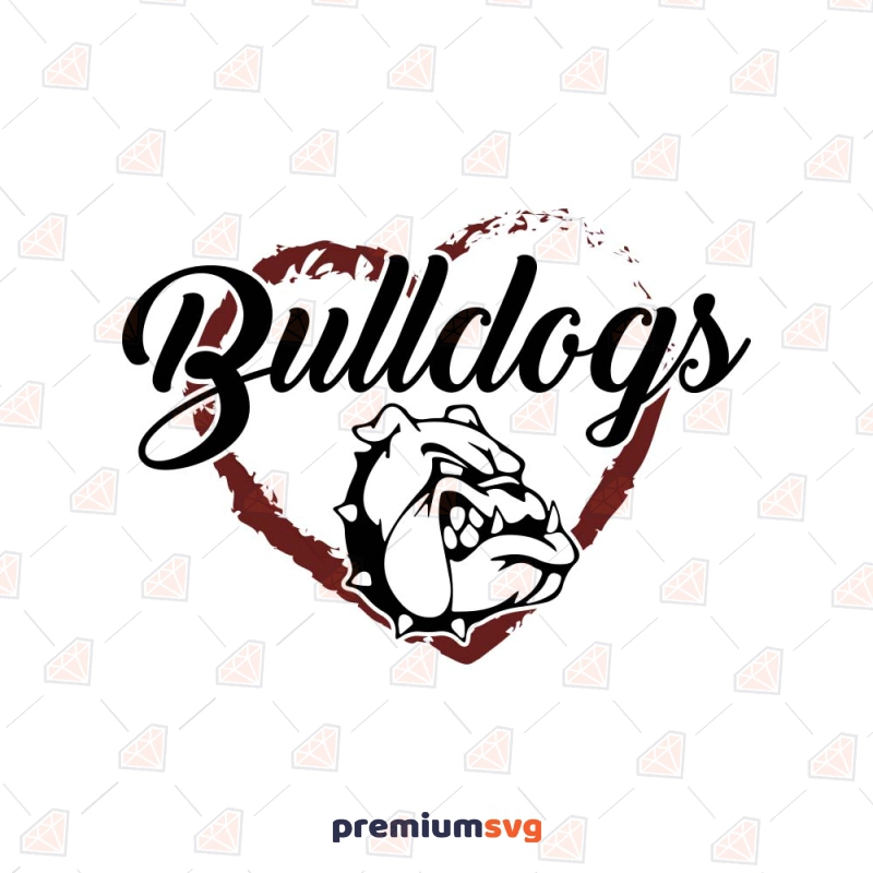 Bulldogs Love SVG, Bulldogs Heart SVG Pets SVG Svg
