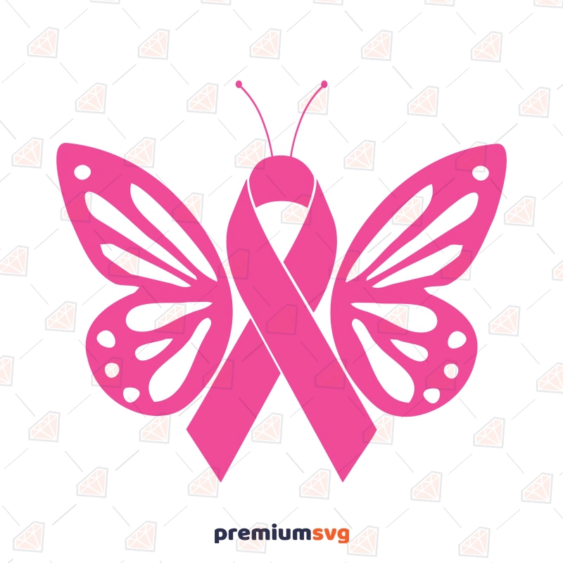 Butterfly Cancer Ribbon SVG, Cancer Awareness SVG Cancer Day SVG Svg