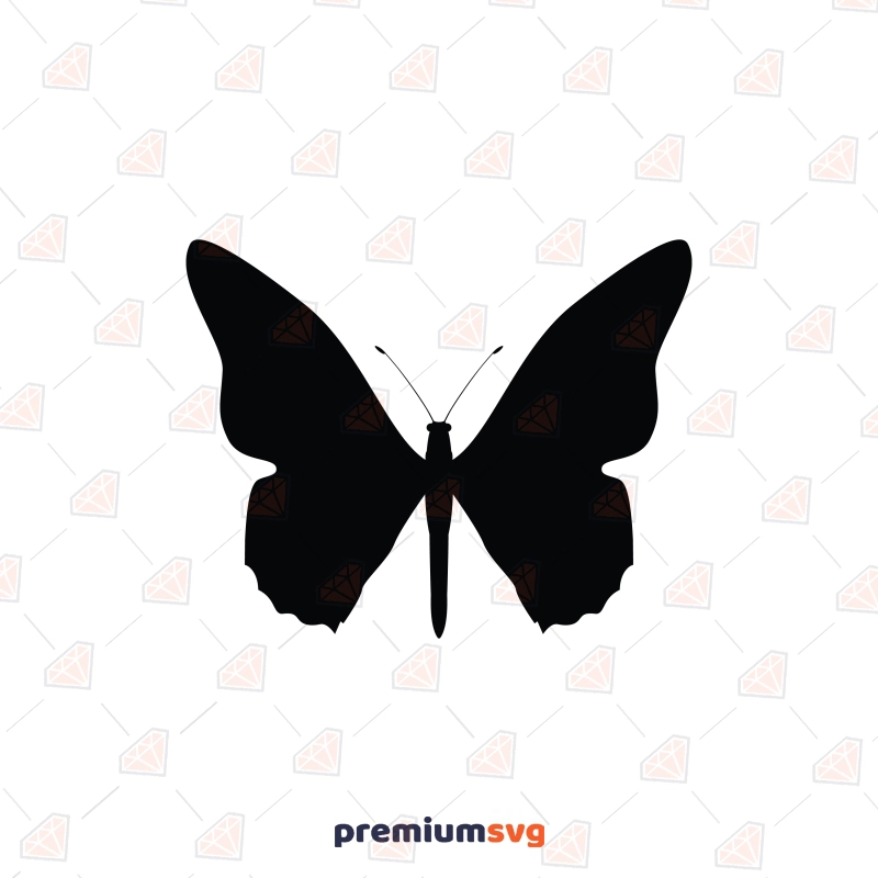 Butterfly Silhouette SVG Design, Clipart File Illustrations Svg