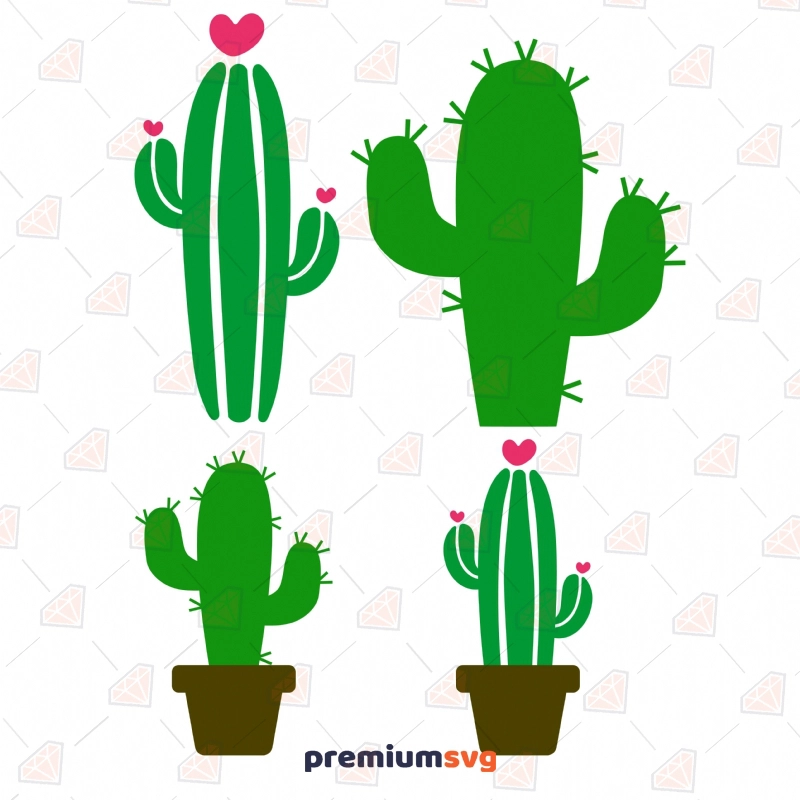 Cactus Bundle SVG, Cactus Bundle Vector Instant Download Flower SVG Svg