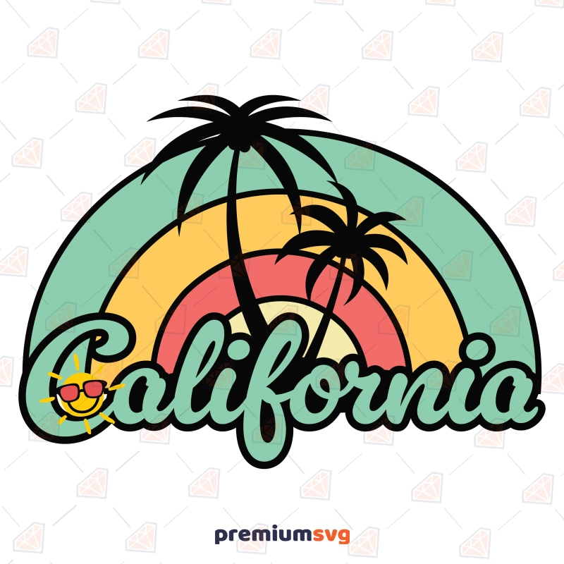 California Beach Sunset SVG, Summer State SVG USA SVG Svg