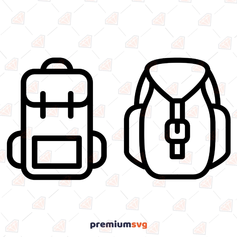 Camping Bag SVG Cut File, Camping Bag Clipart Vector Instant Download Camping SVG Svg