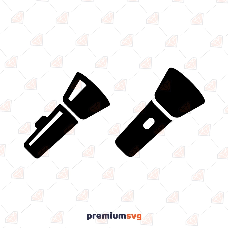 Camping Flashlight SVG Cut File, Camping Torch SVG Instant Download Camping SVG Svg