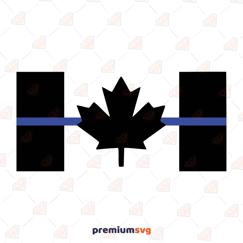Canada Thin Blue Line SVG, Canada Flag Maple Leaf SVG Instant Download Flag SVG Svg