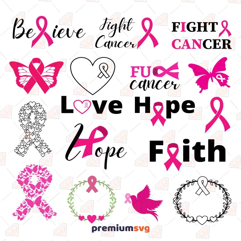 Cancer SVG Bundle, Cancer Awareness SVG Files Cancer Day SVG Svg