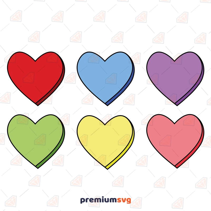 Blank Conversation Hearts SVG, Instant Download Valentine's Day SVG Svg