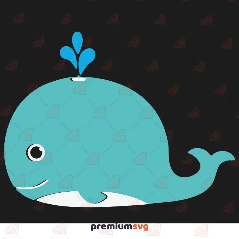 Cartoon Whale SVG, Cute Whale Vector Instant Download Cartoons Svg
