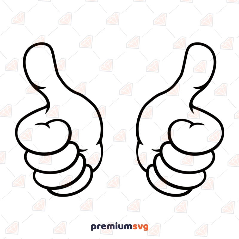 Cartoon Thumbs Up SVG, Thumbs Ups Clipart Cut Files Cartoons Svg