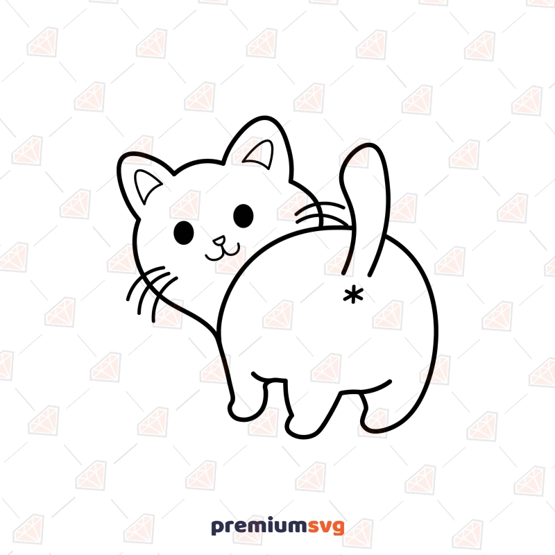Cat Butt SVG, Funny Digital Download Cat SVG Svg