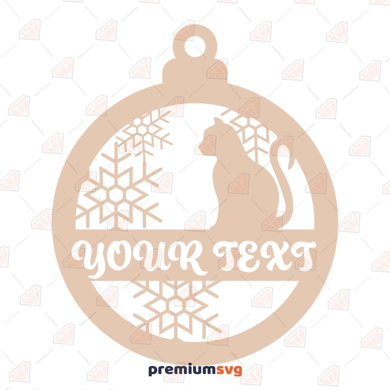 Cat Christmas Ornament Personalized SVG Cut File Christmas SVG Svg