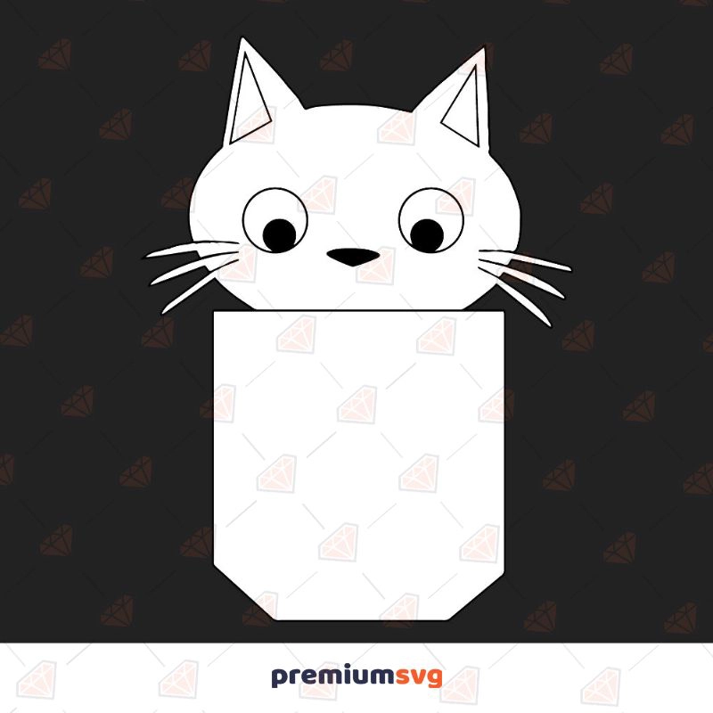 Cat Peeking From Pocket, Pocket Cat SVG T-shirt SVG Svg